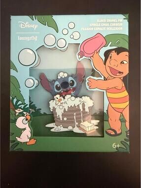 Disney Loungefly Pin - Stitch Bath Tub Jumbo - Lilo & Stitch LE 2000